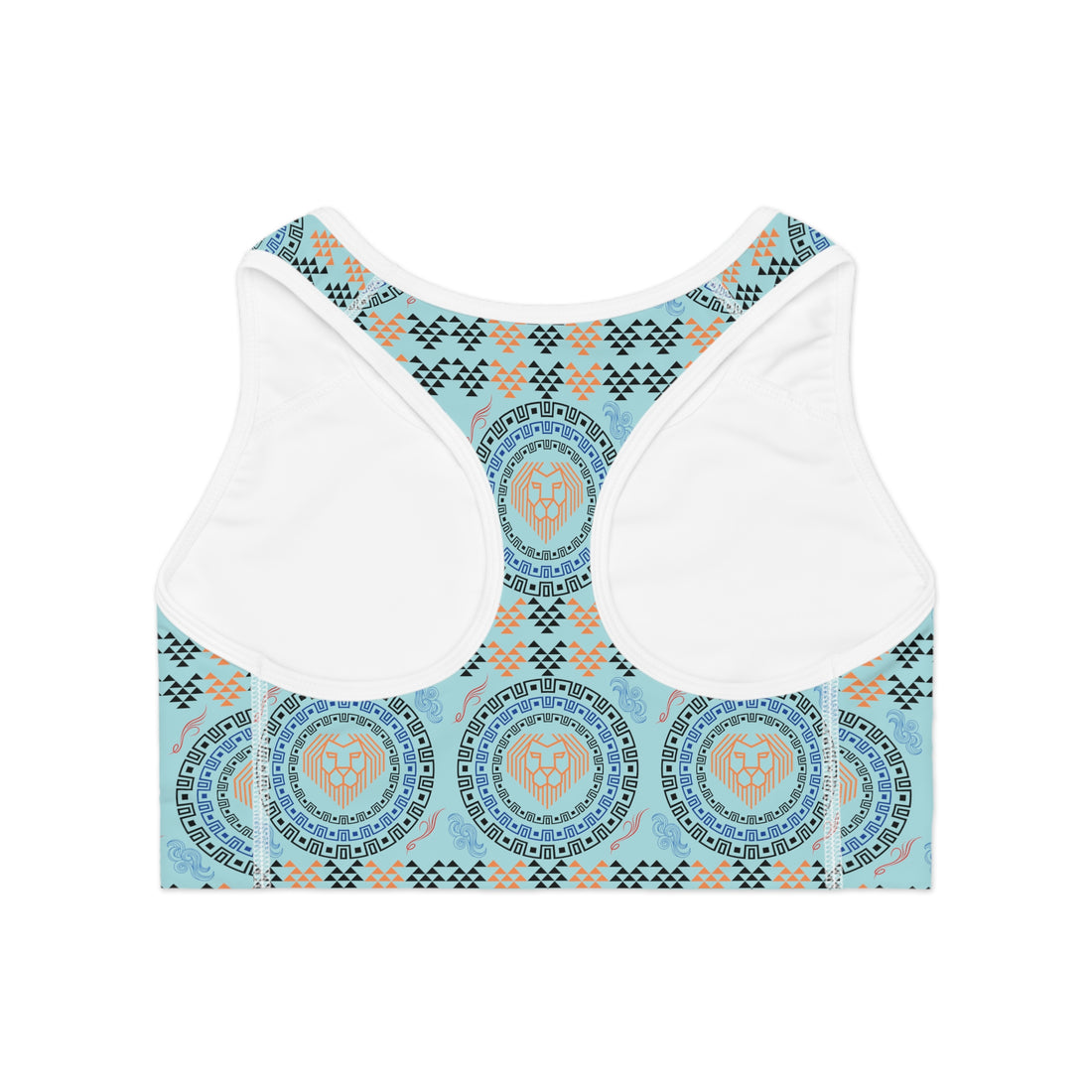 Icy Geo Lion Head Racerback (AOP) Sports Bra