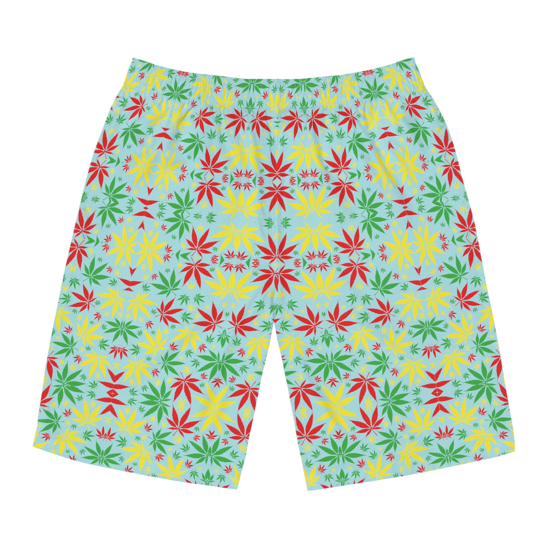 Icy Blue Rasta Toned Men's Board Shorts (AOP)