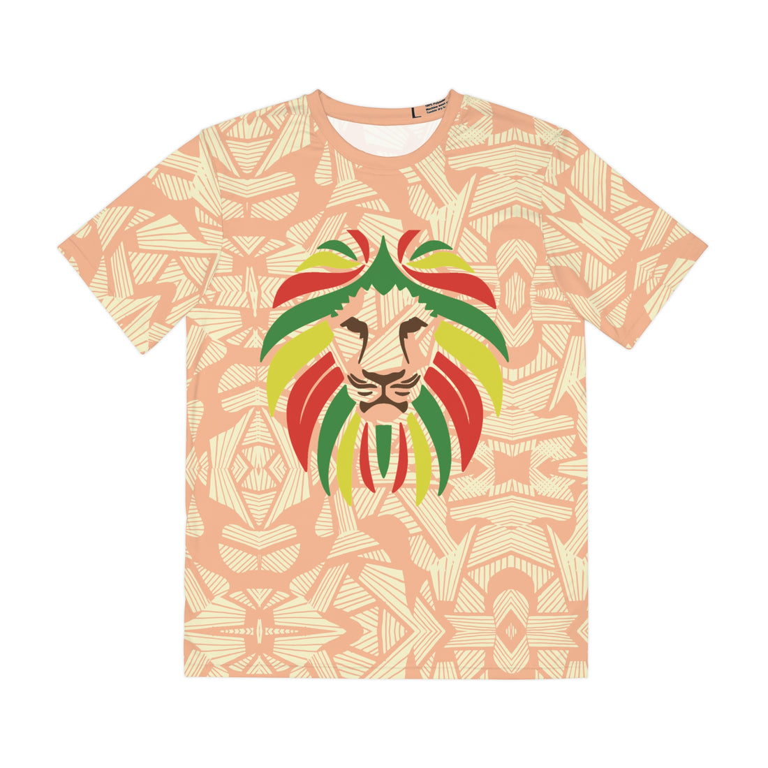 Peach Fuzz Men's Rasta Lion Portrait Polyester Tee (AOP)
