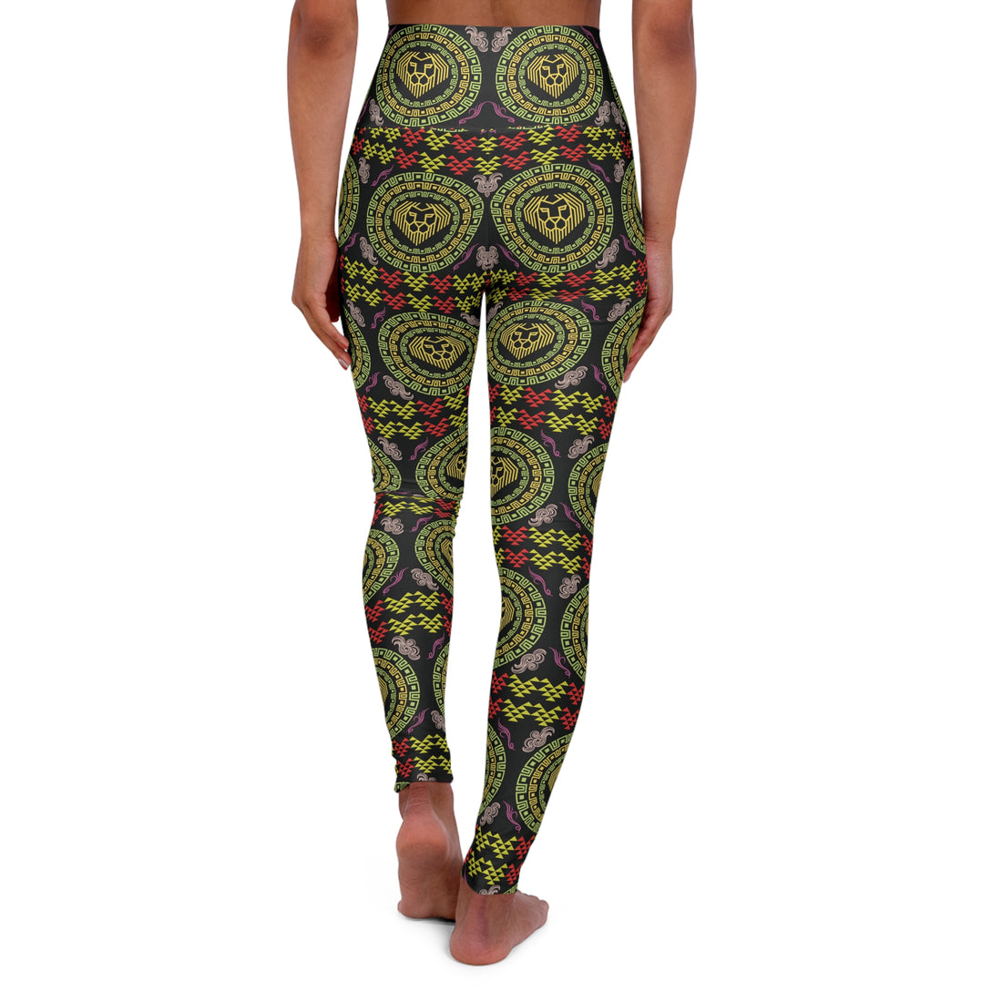 Black Lion Head Yoga Leggings