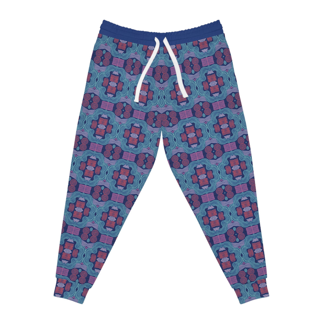 Blue Geometric Print Unisex Joggers