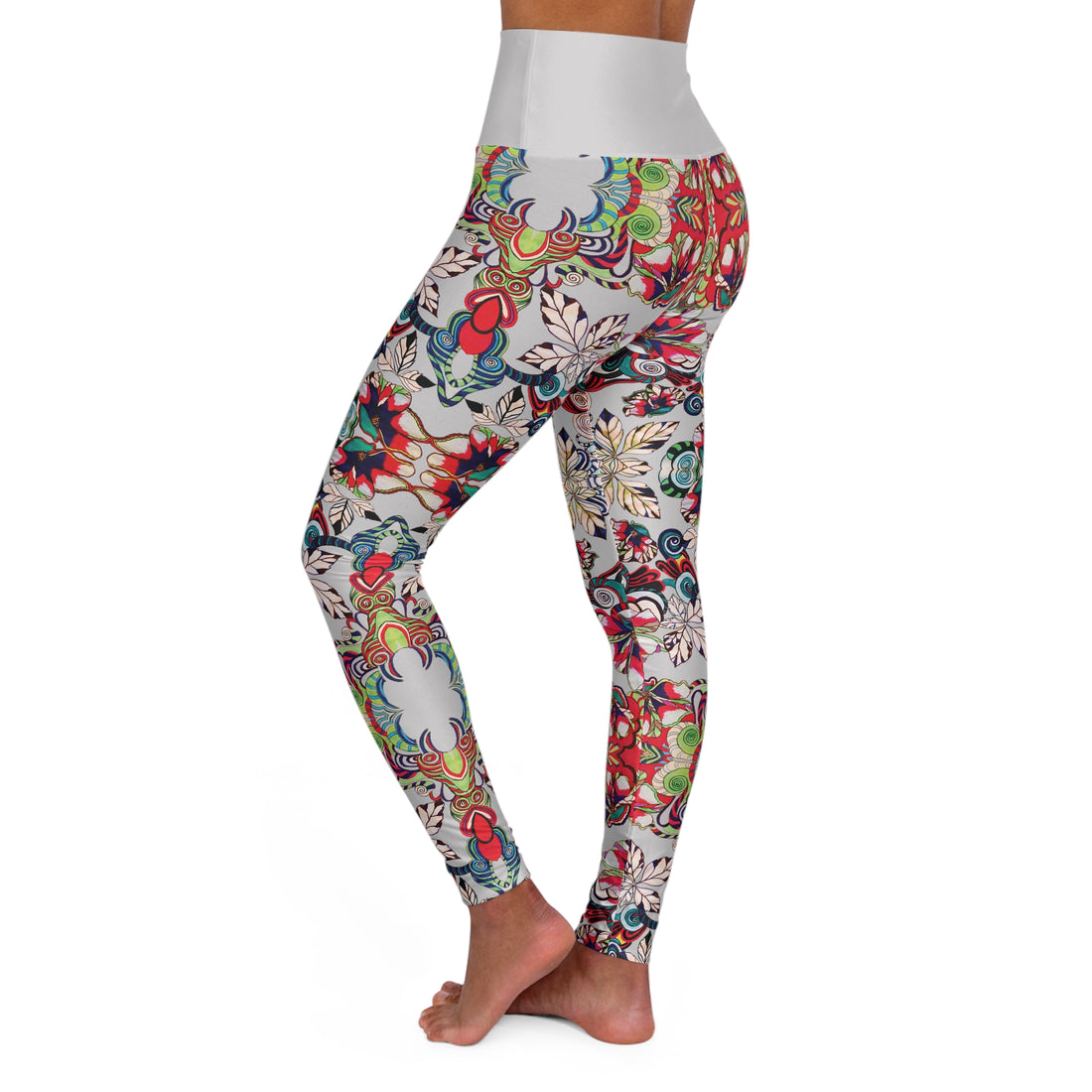 Slate Graphic Floral Yoga Leggings