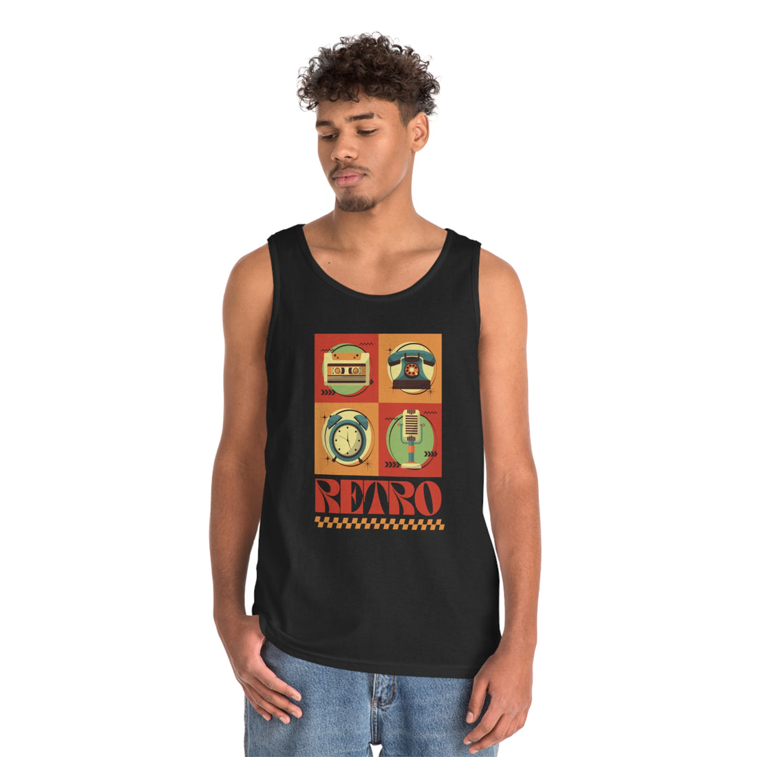 Retro Print Unisex Tank Top