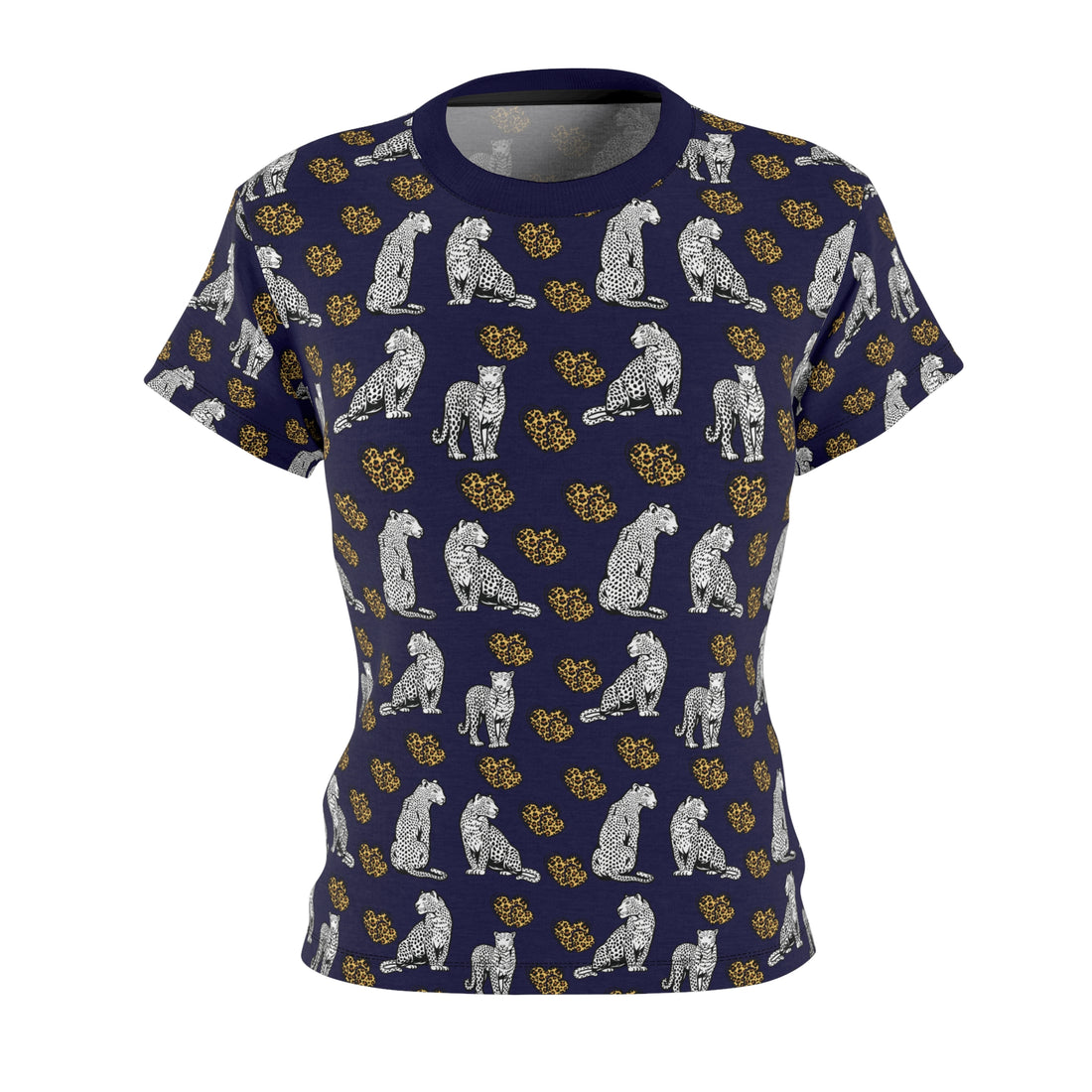 Ink Cheetah Hearts AOP Women's Cap Sleeves T-shirt