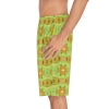 Lime Geometric Print Men's Board Shorts (AOP)