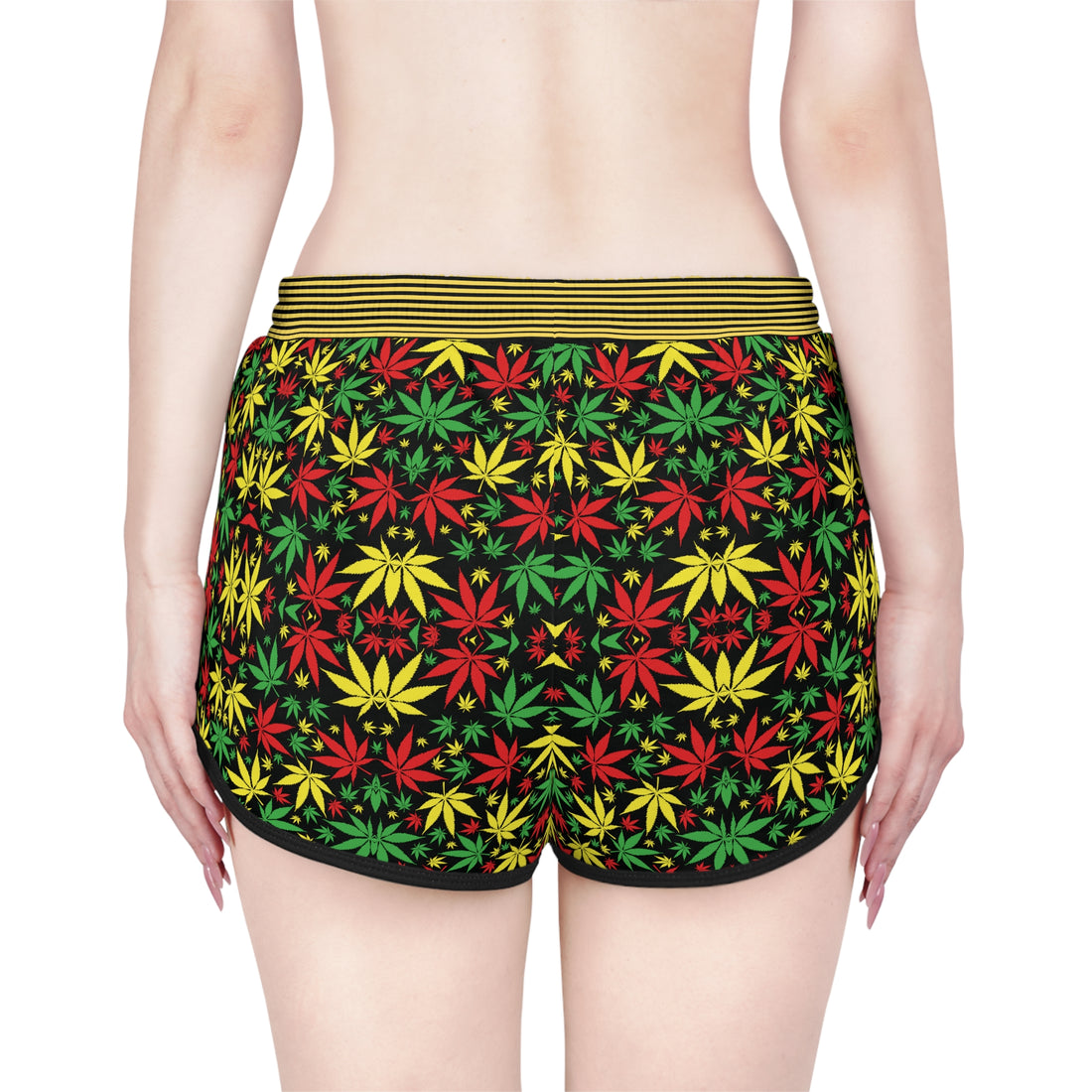 Black Tropical Rasta Toned Relaxed Gym Shorts
