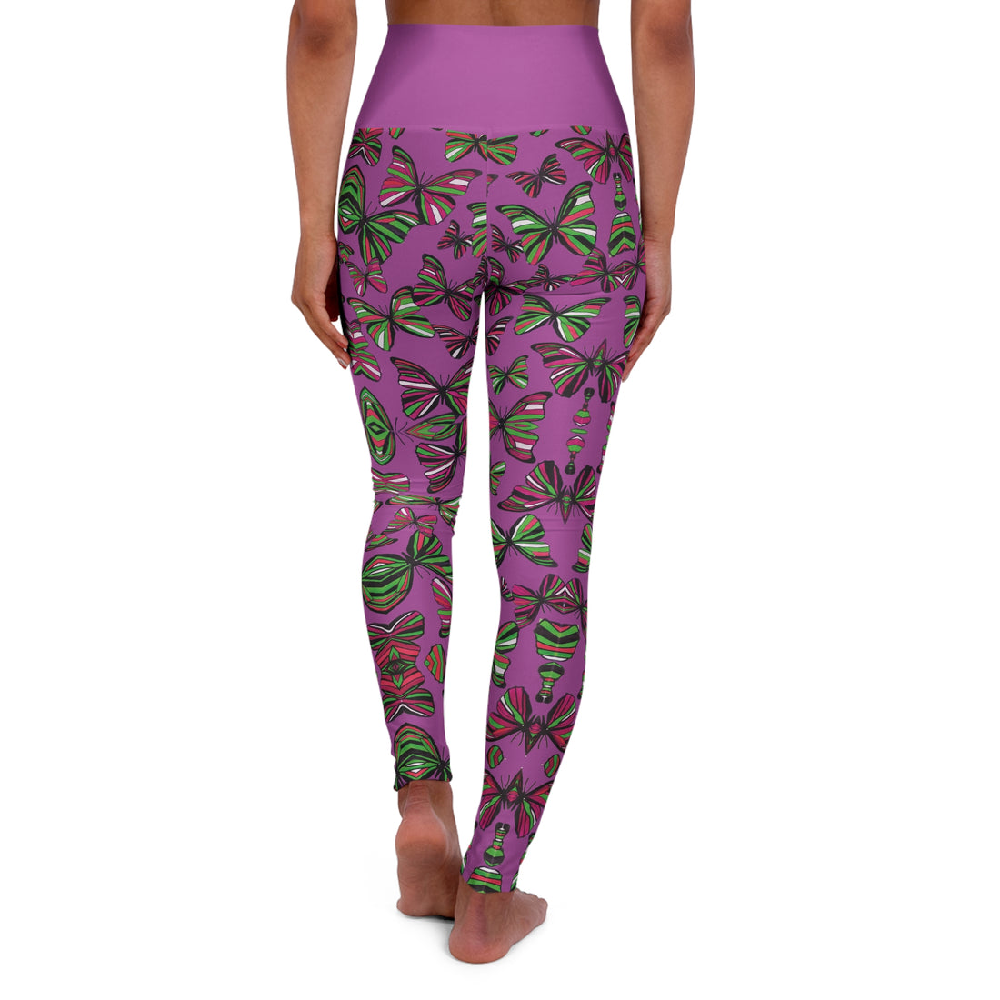 Lilac Bloom butterfly kaleidoscope Yoga Leggings