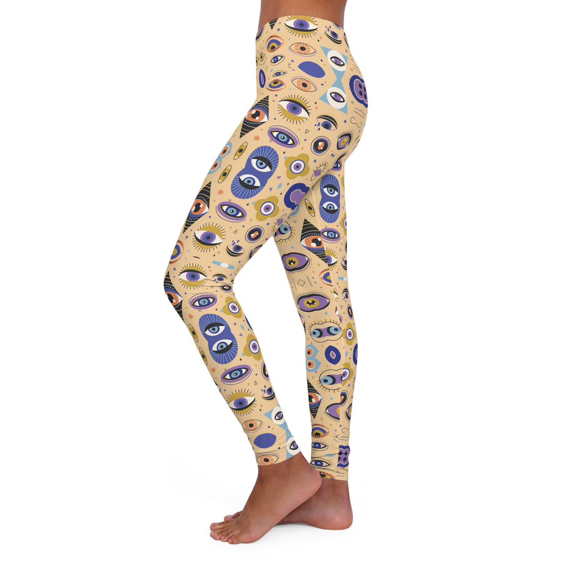Tuscan Abstract Evil Eye Spandex Leggings