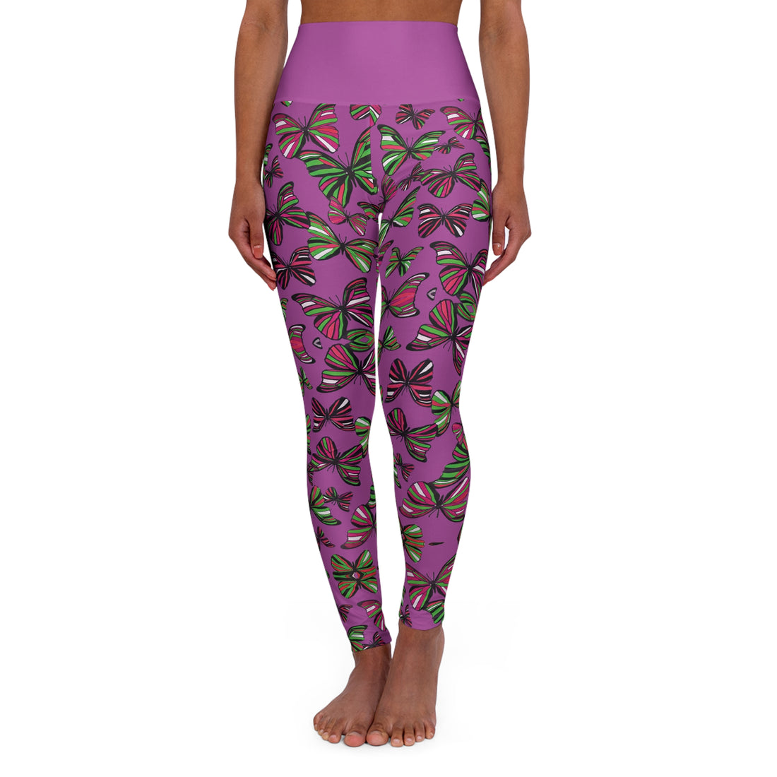 Lilac Bloom butterfly kaleidoscope Yoga Leggings