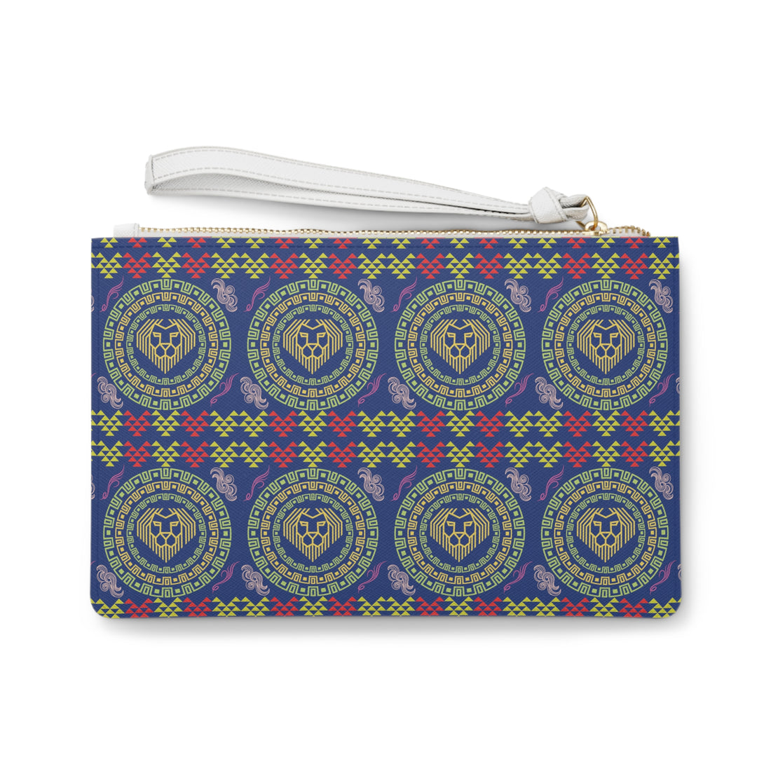 Royal Blue Geo Lion Head Clutch Bag