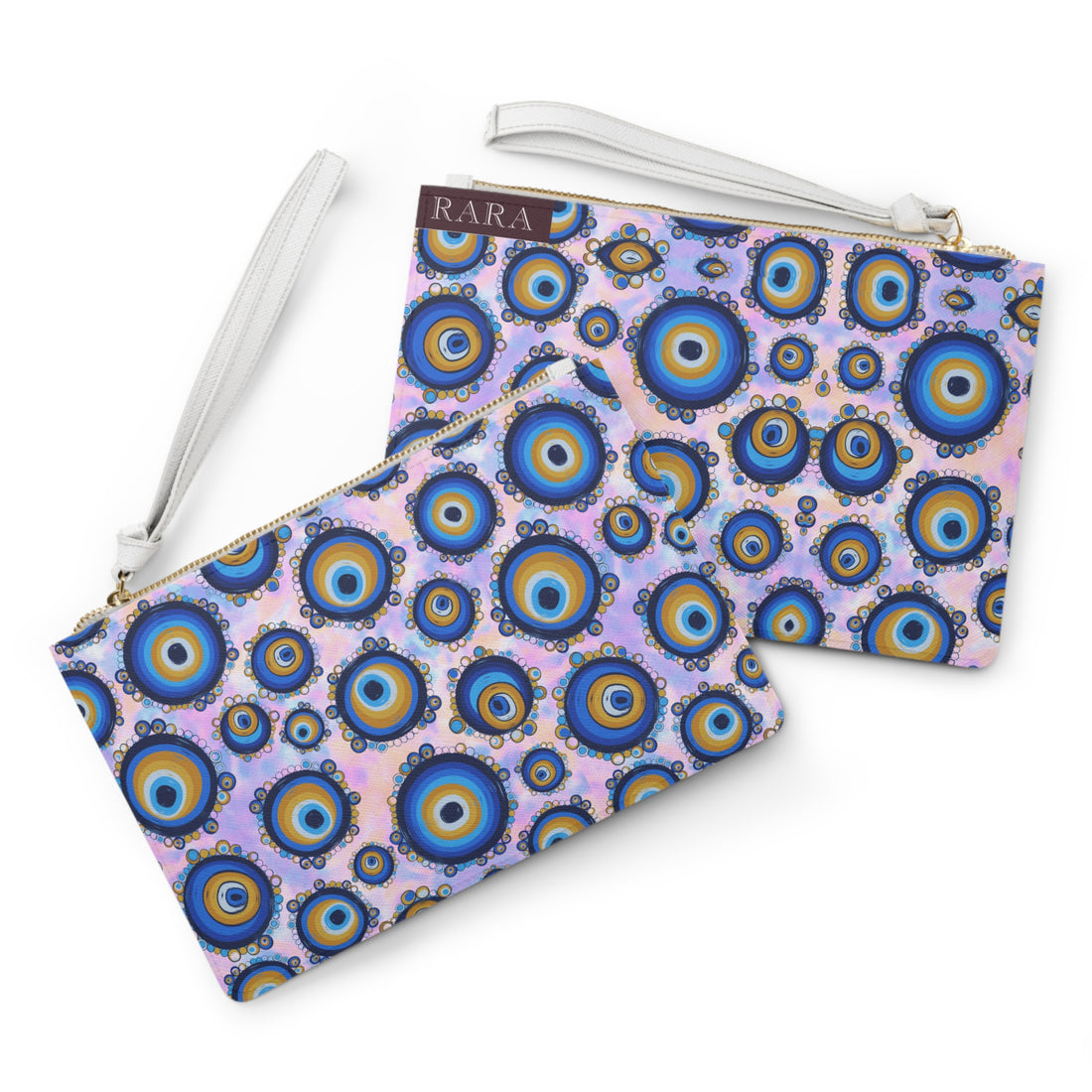 tye dye evil eye clutch bag