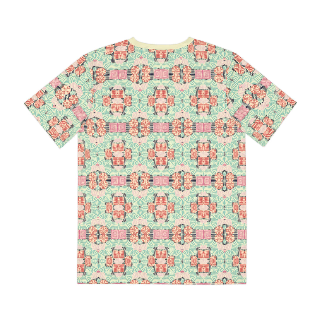 Cream Geometric Print Men's Polyester Tee (AOP)