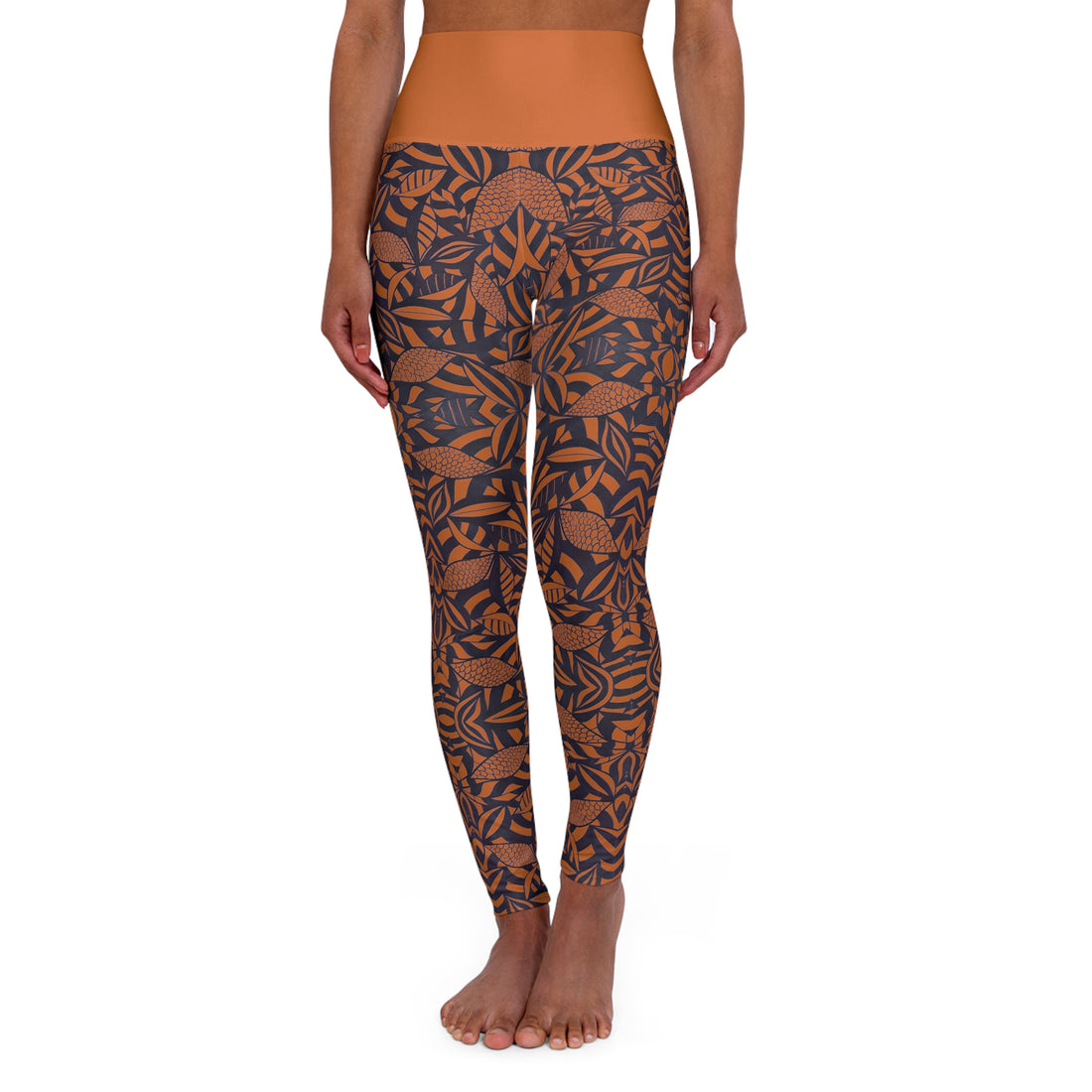 Cinnamon Tropical Minimalist Yoga Leggings