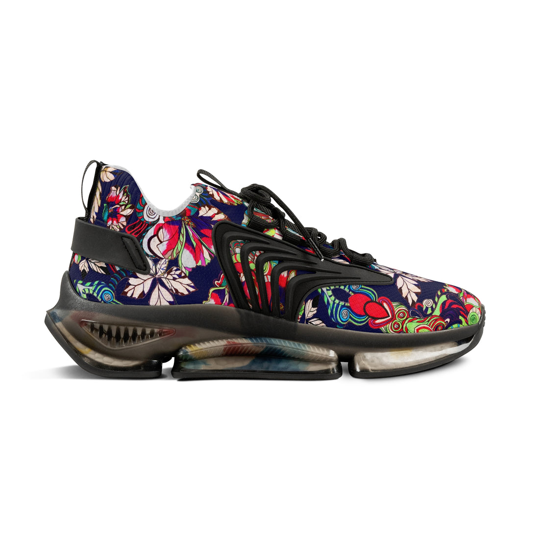 Ink Floral Pop OTT Men's Mesh Knit Sneakers
