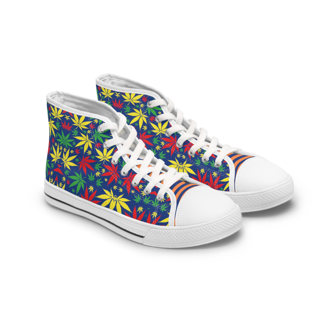 Blue Tropical Rasta Toned Women's High Top Sneakers