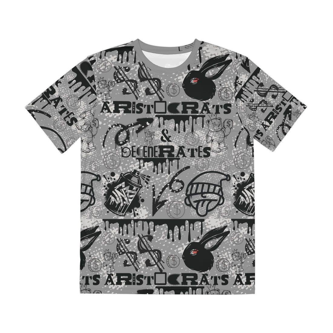Grey Graphic Polar Men's Polyester Tee (AOP)