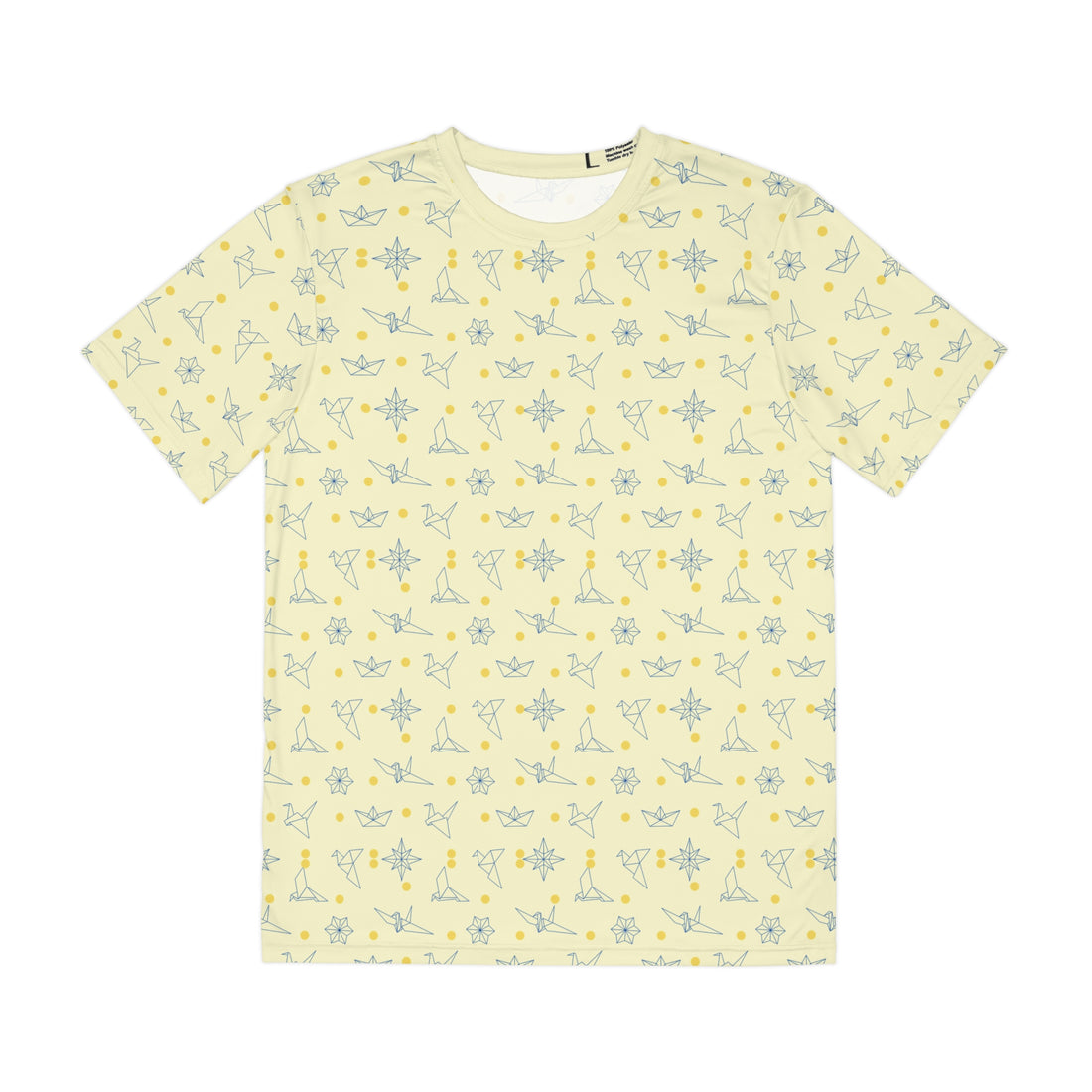 Cream Origami Men's Polyester Tee (AOP)