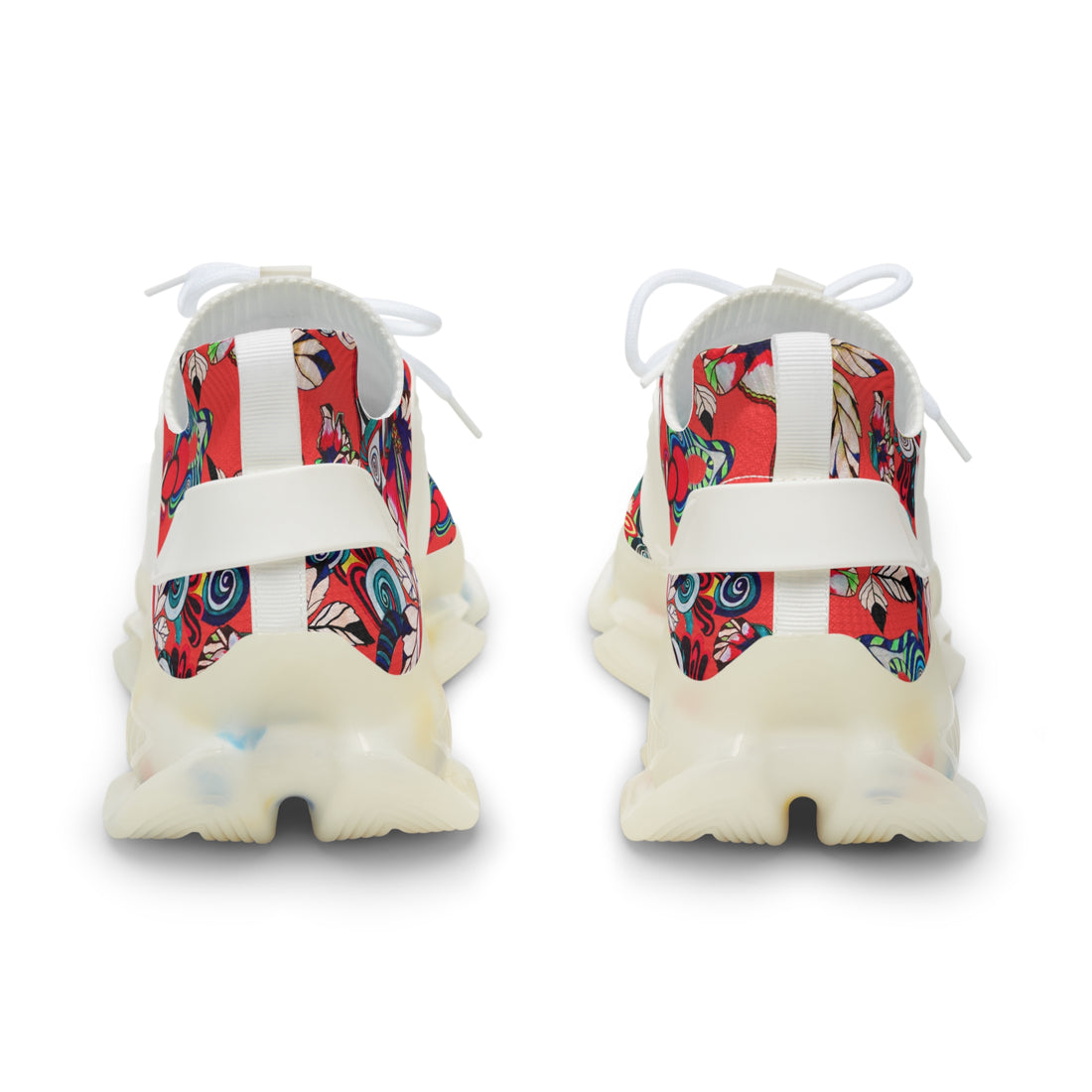 Vermillion Floral Pop OTT Men's Mesh Knit Sneakers