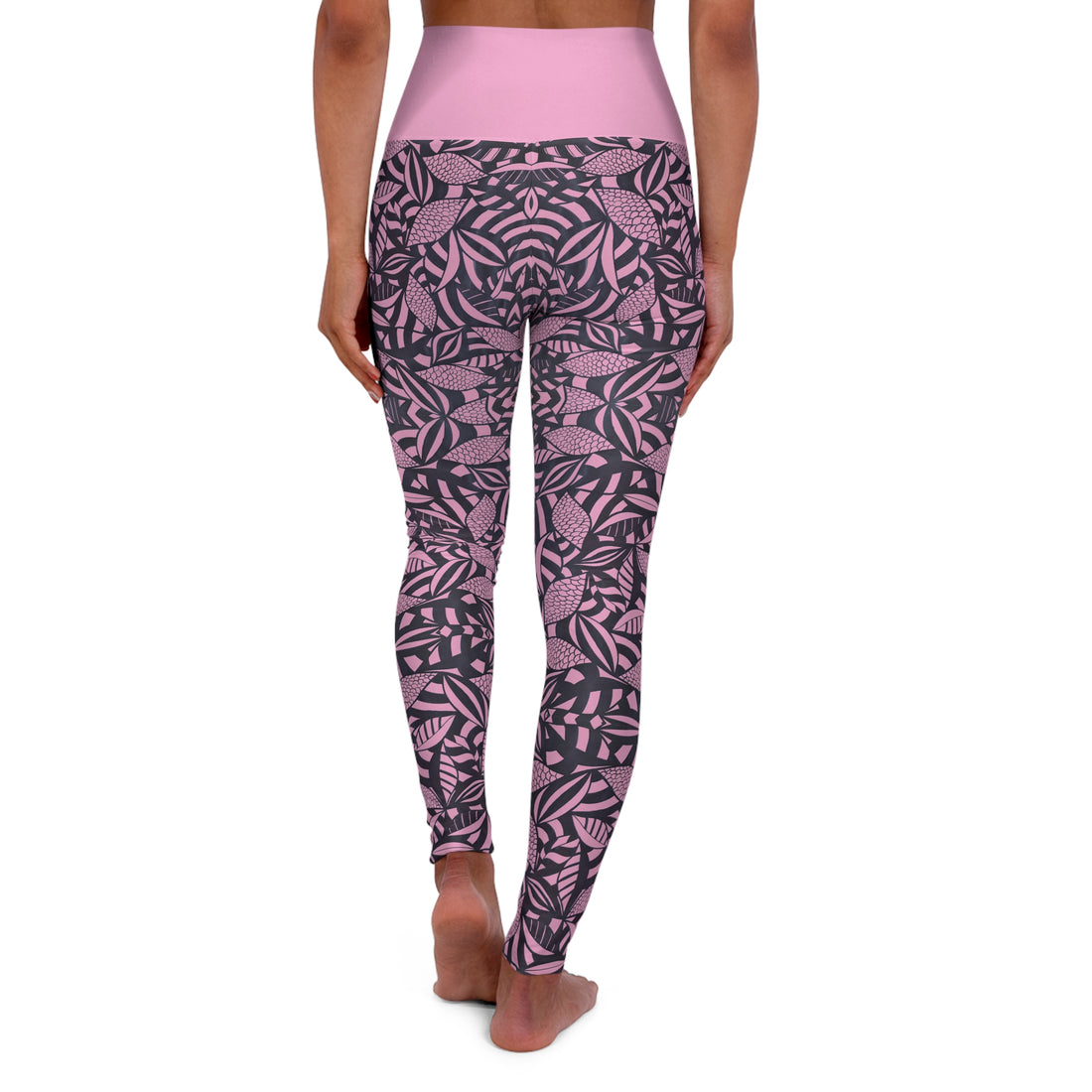 Muted Pink Tropical Minimalist Yoga Leggings