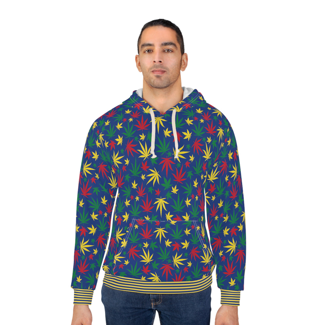 Blue Tropical Rasta Toned Pullover Hoodie