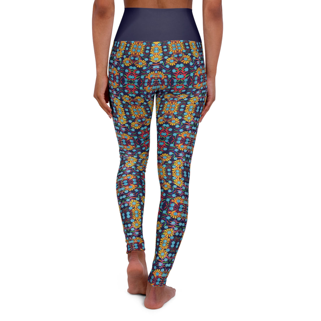 Ink Sunflower Yoga Leggings