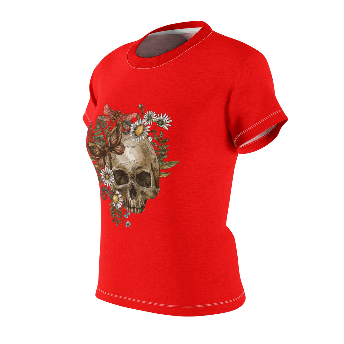 skull, floral & butterfly vintage print t-shirt for women