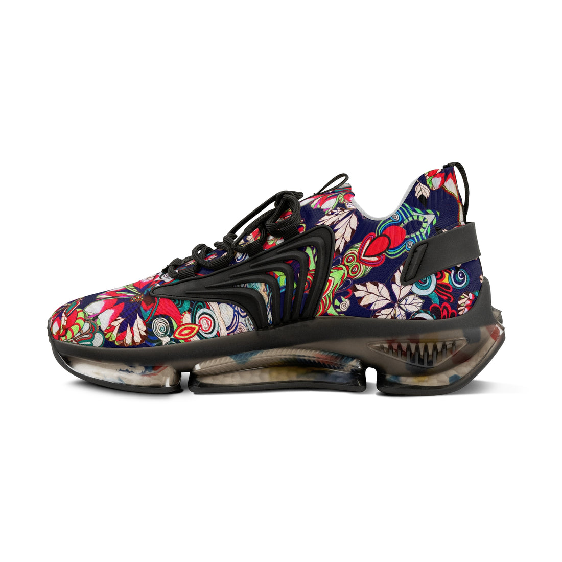 Ink Floral Pop OTT Men's Mesh Knit Sneakers