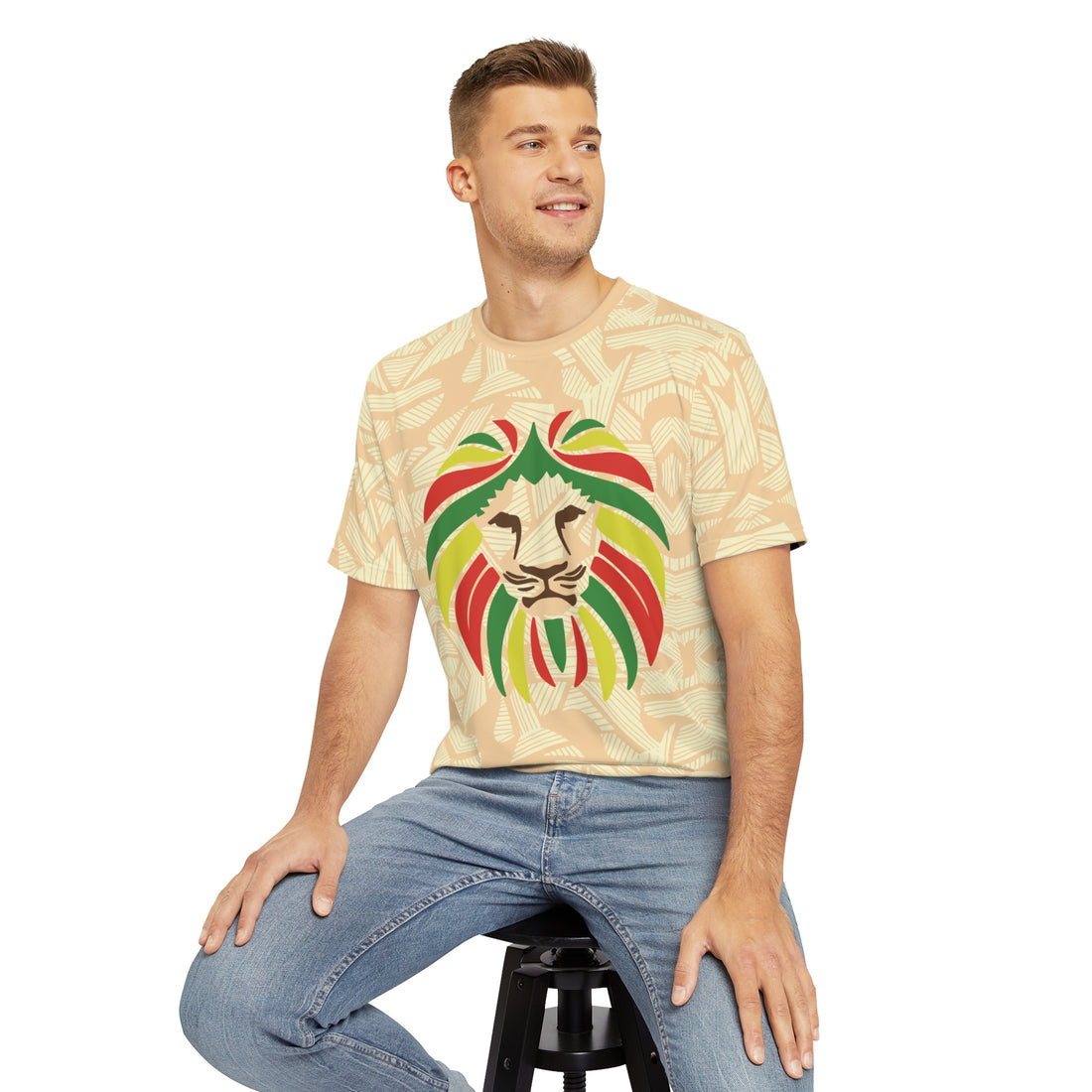 Tuscan Men's Rasta Lion Portrait Polyester Tee (AOP)