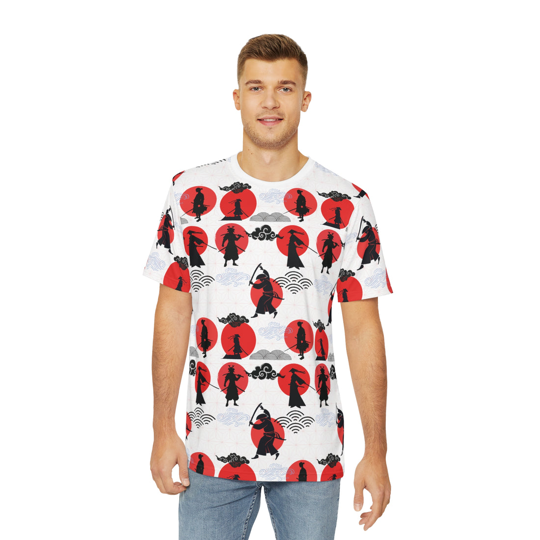 White Samurai Men's Polyester Tee (AOP)