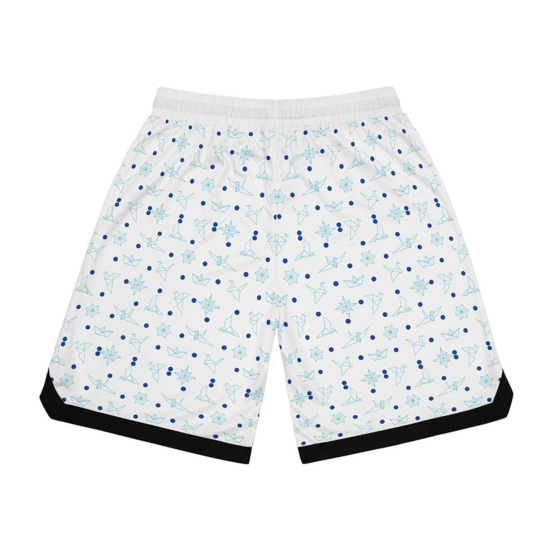 White Origami Basketball Rib Shorts (AOP)