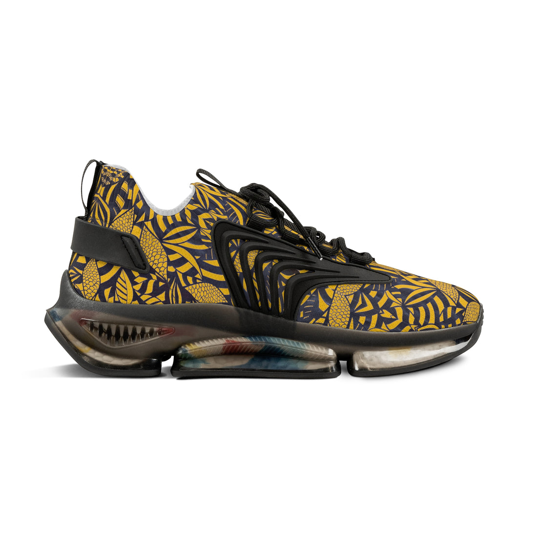 Yellow Tropical Minimalist OTT Men's Mesh Knit Sneakers
