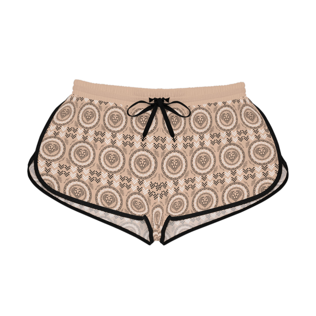 Nude Geo Lion Head Relaxed Gym Shorts