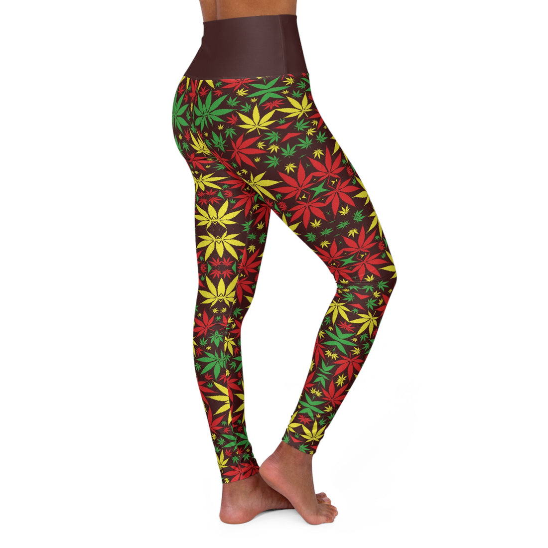 Marsala Tropical Rasta Toned Yoga Leggings