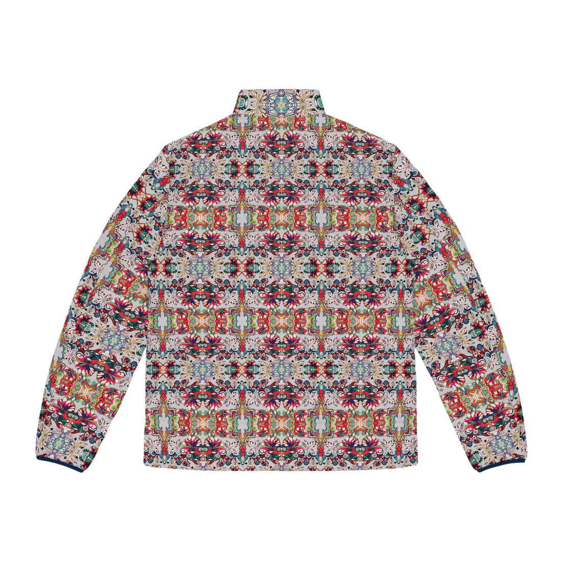Slate Artsy Floral Pop Men's Puffer Jacket