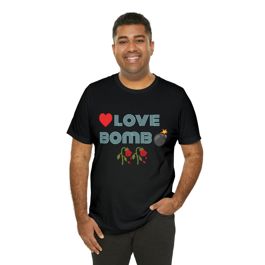 Unisex Love Bomb Typography Jersey Tee