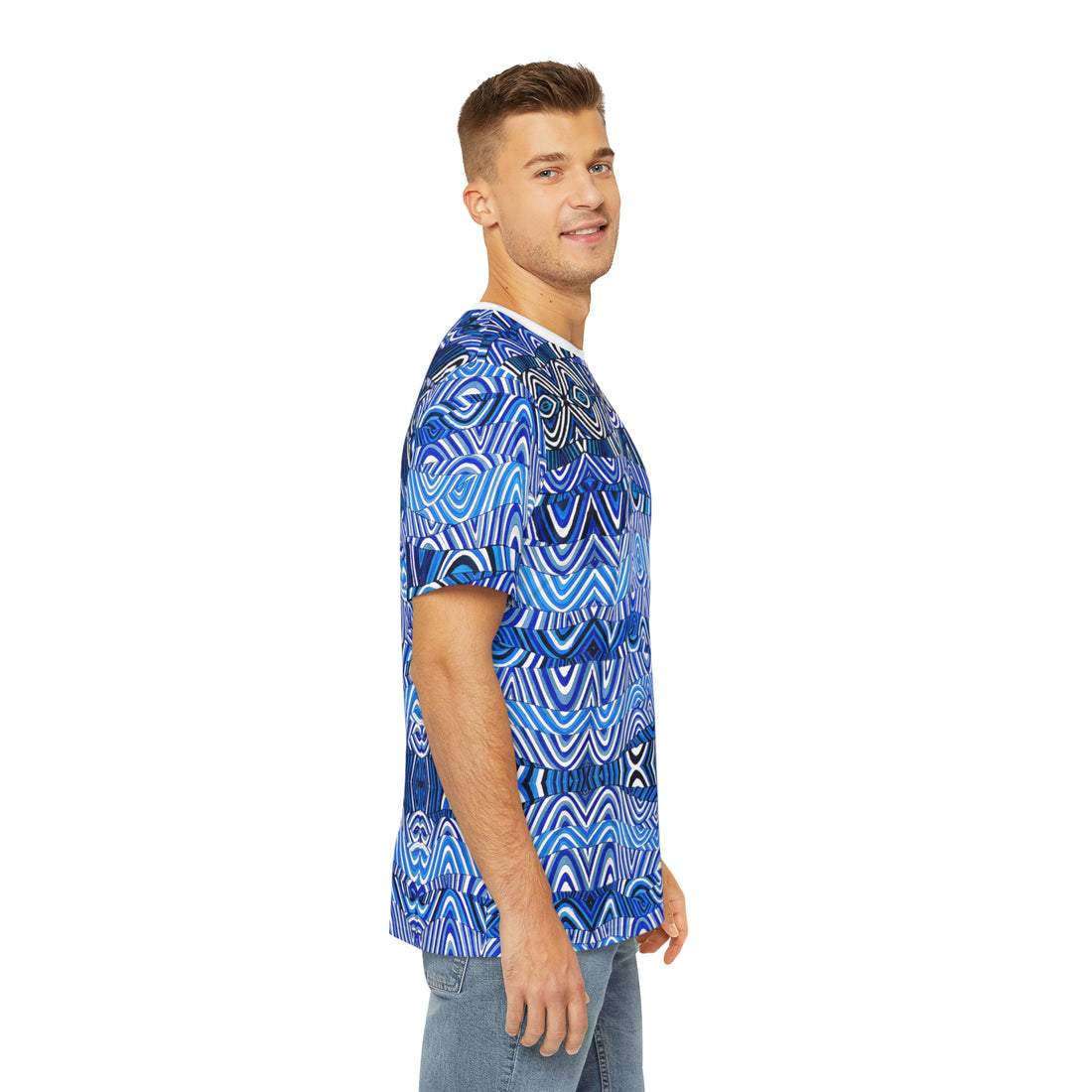 White Sonic Men's Polyester Tee (AOP)