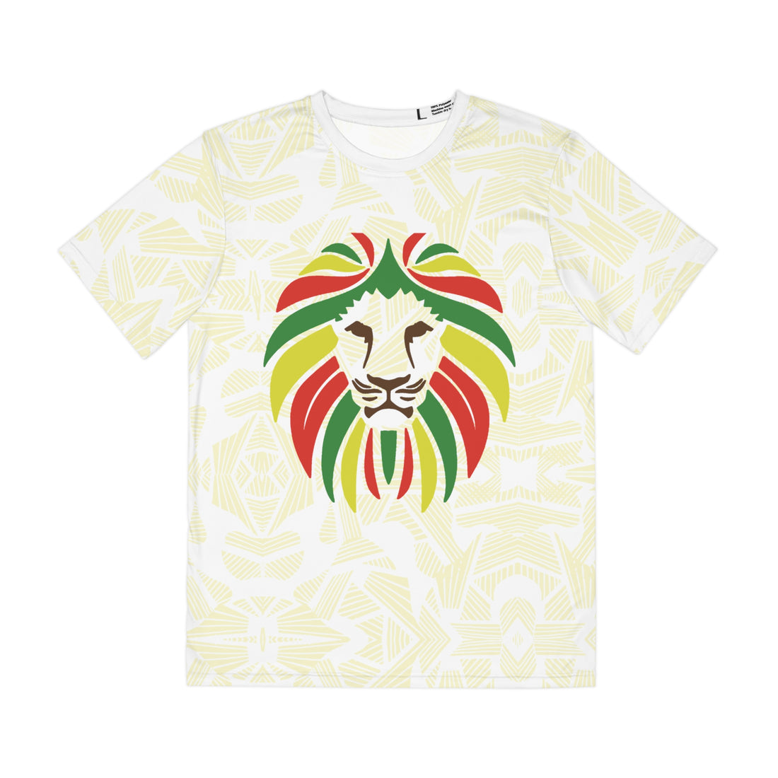 White Men's Rasta Lion Portrait Polyester Tee (AOP)