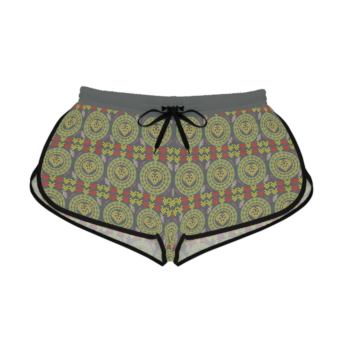 Ash Geo Lion Head Relaxed Gym Shorts