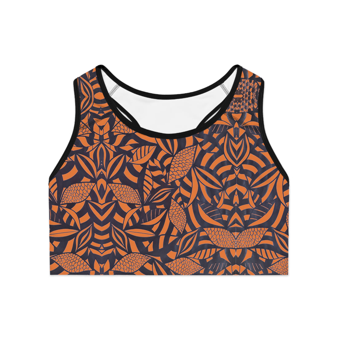 Peach Tropical Minimalist Racerback (AOP) Sports Bra