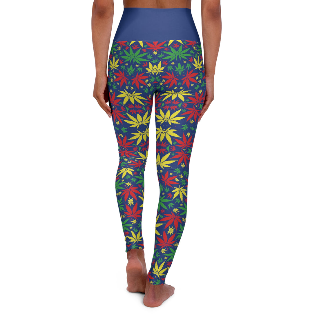 Blue Tropical Rasta Toned Yoga Leggings