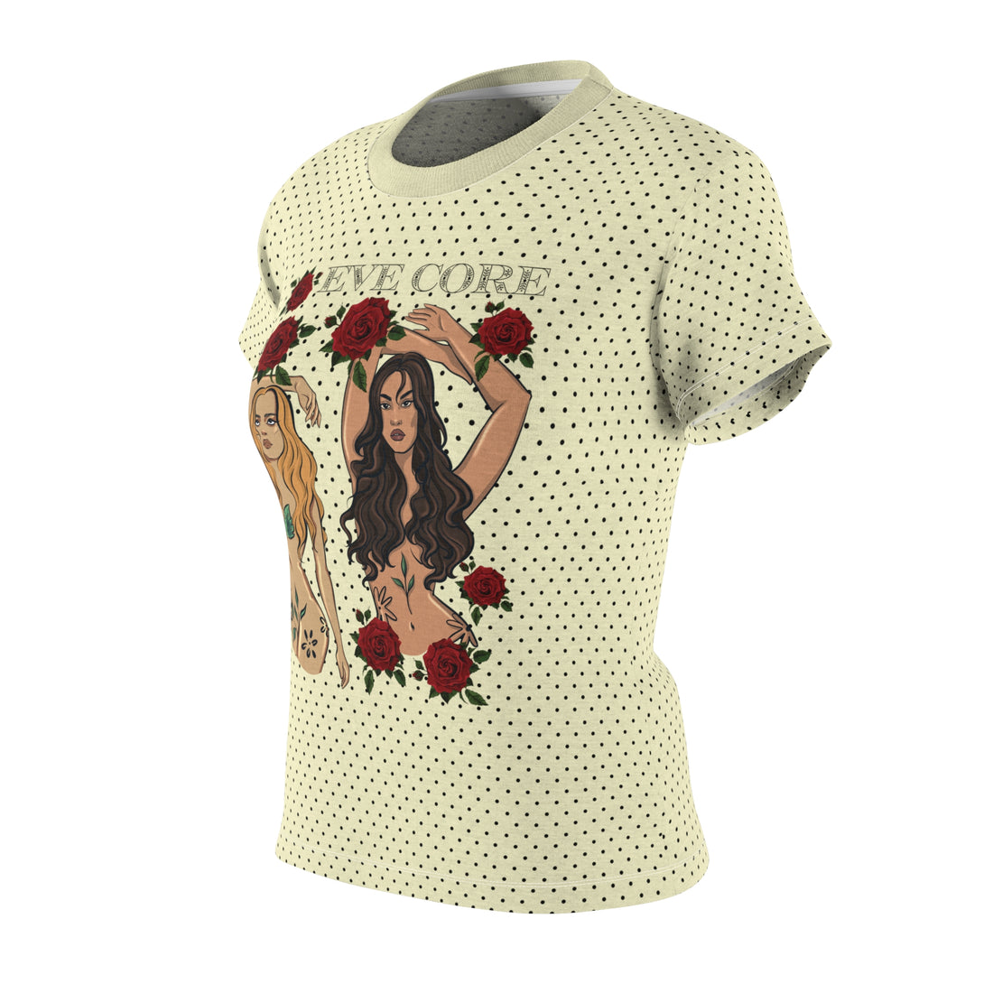 Cream Eve Core AOP Women's Cap Sleeves T-shirt