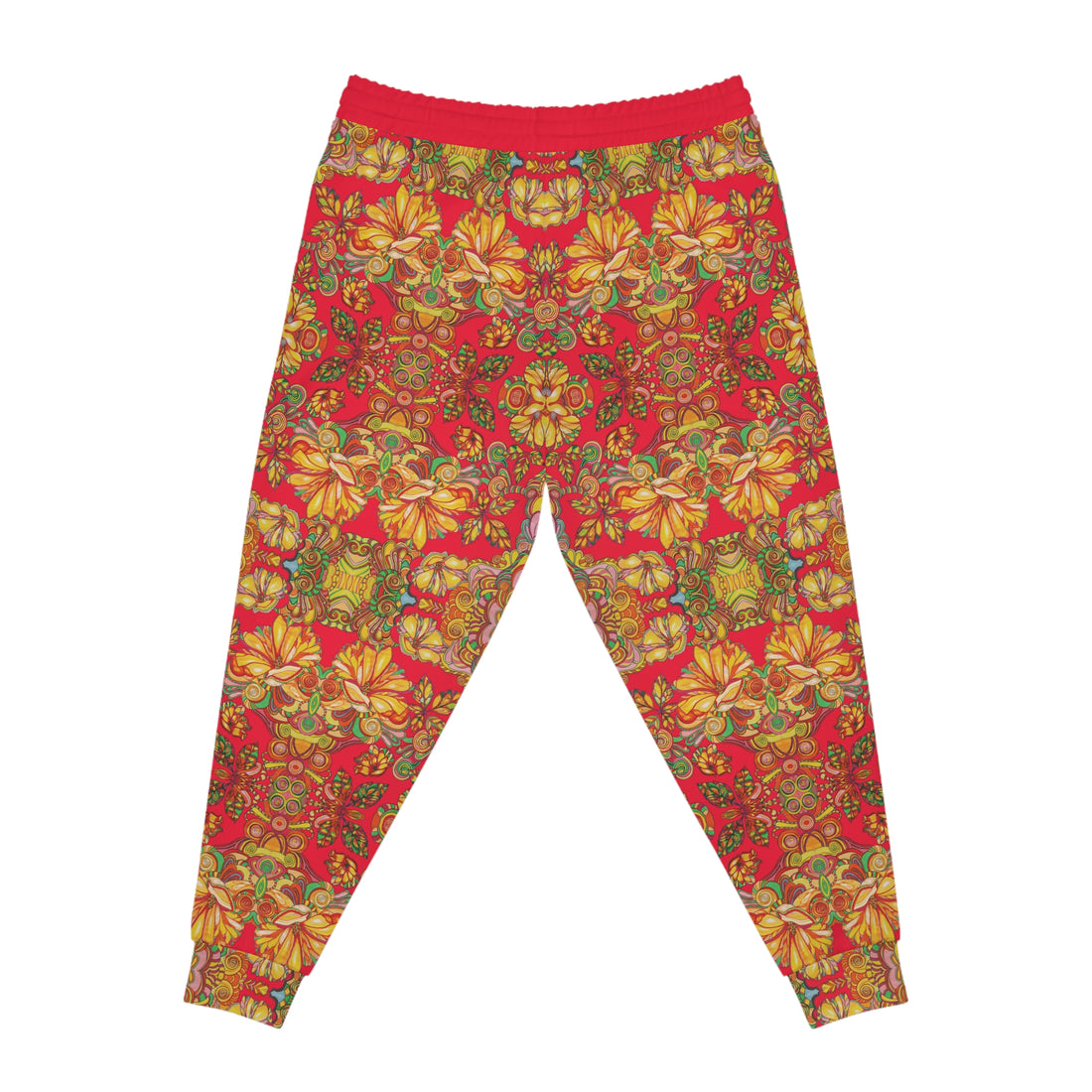 Red AOP Artsy Floral Joggers
