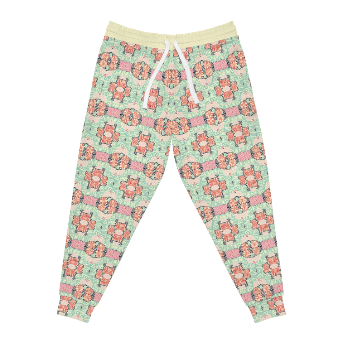 Cream Geometric Print Unisex Joggers