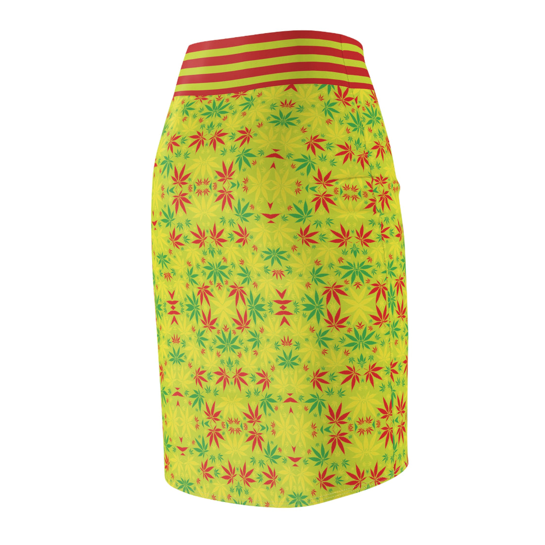 Lime Tropical Rasta Toned Pencil Skirt