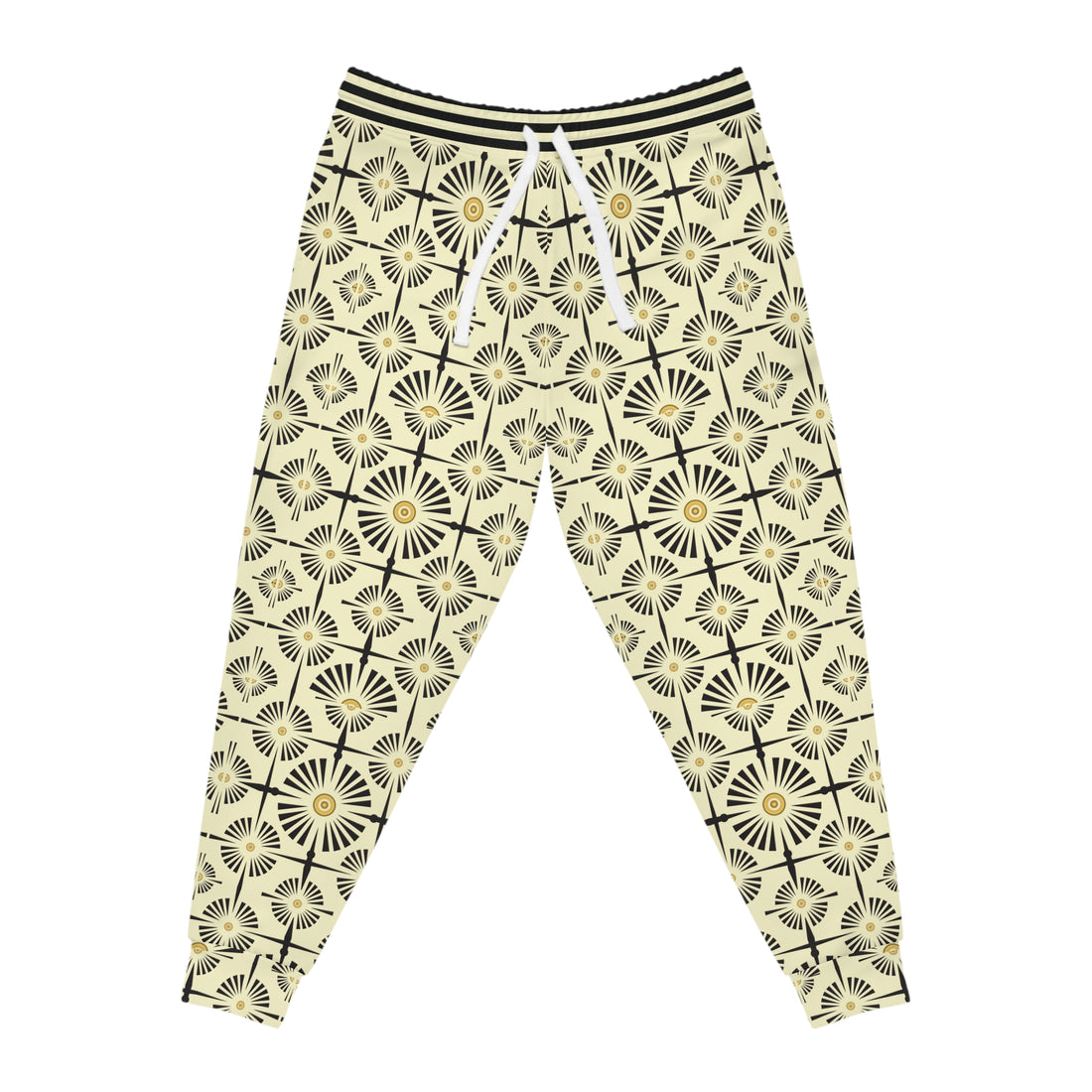 Cream Wheels & Spokes Print Unisex Joggers