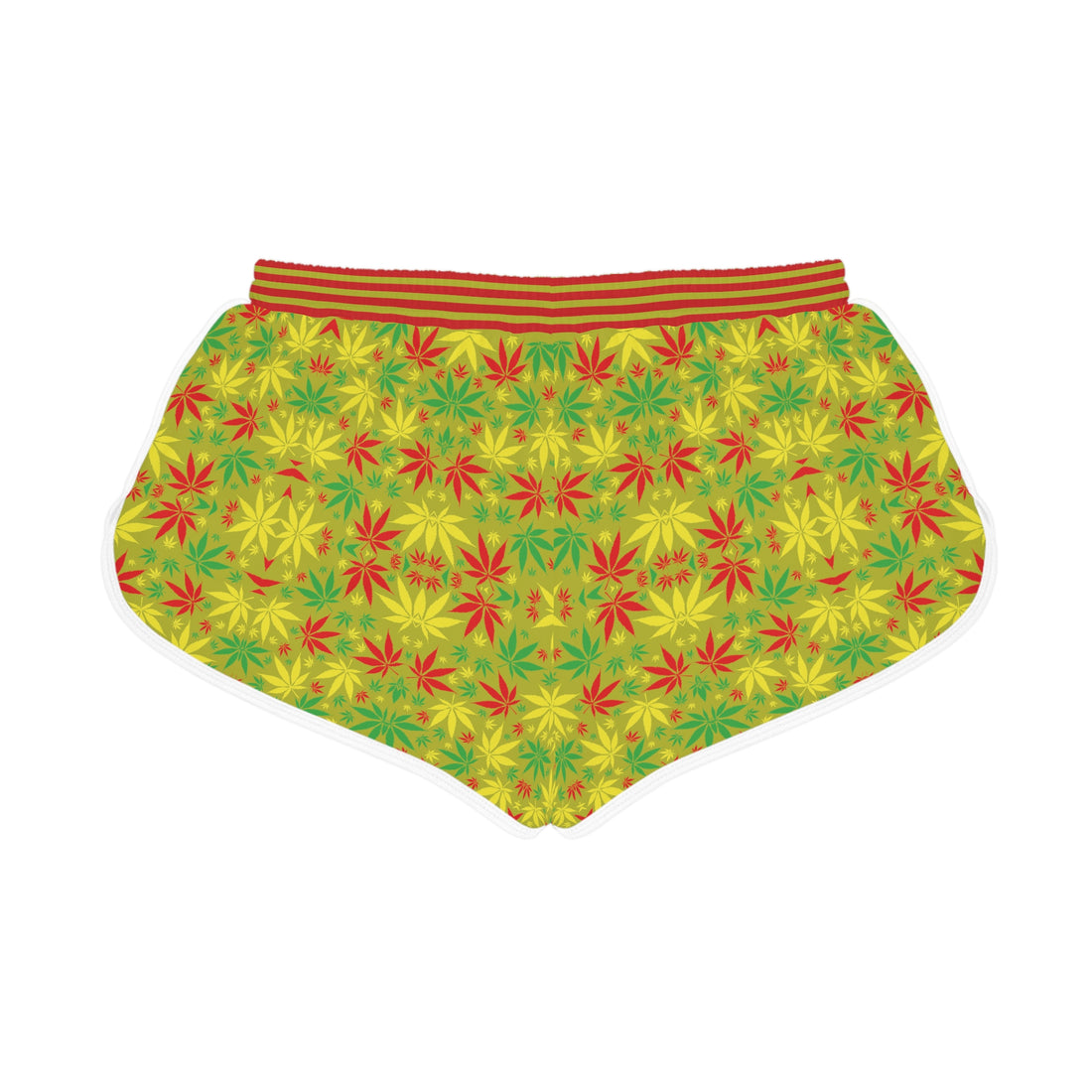 Olive Glow Tropical Rasta Toned Relaxed Gym Shorts