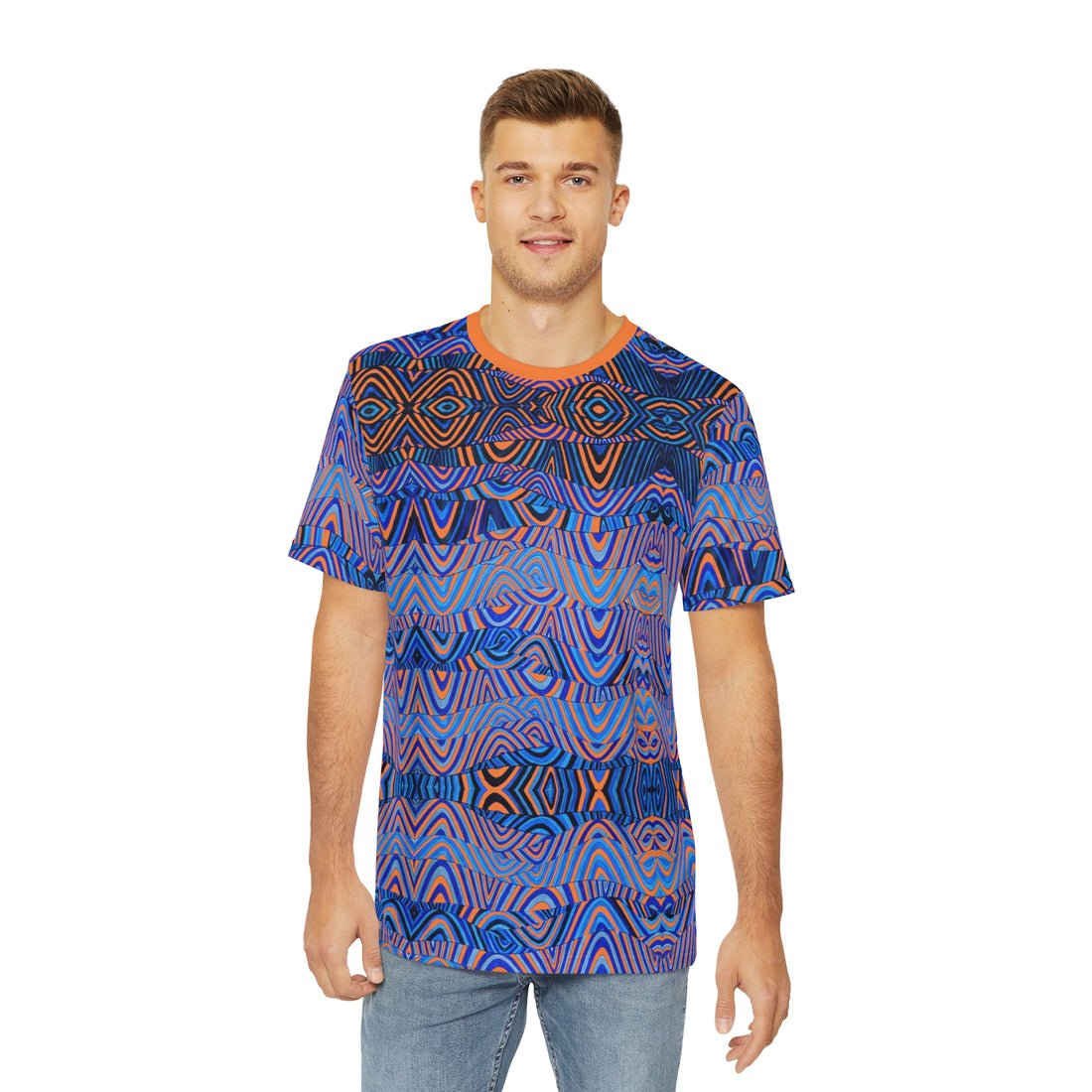 Peach Sonic Men's Polyester Tee (AOP)