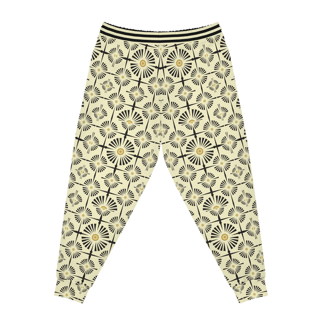 Cream Wheels & Spokes Print Unisex Joggers