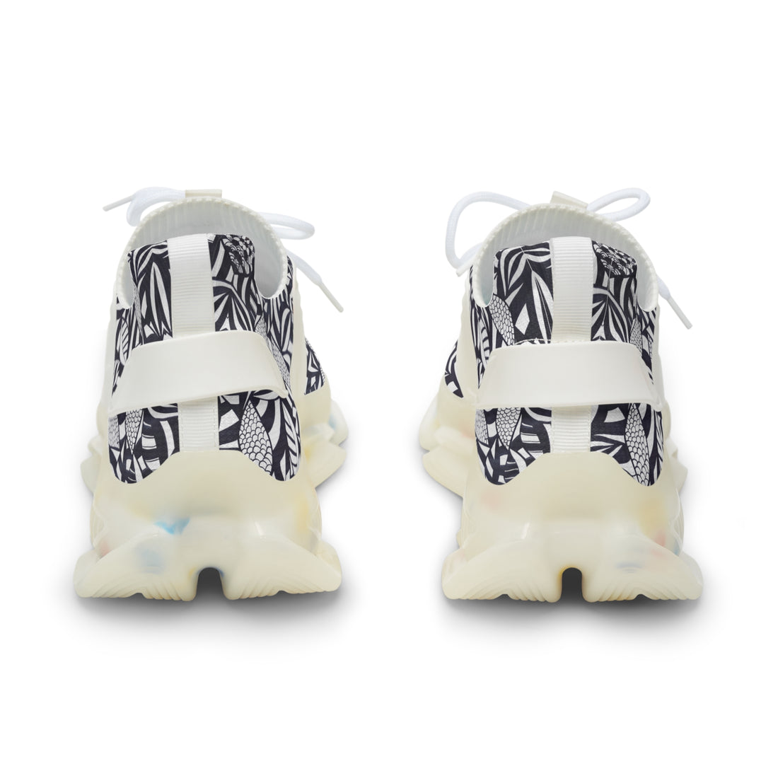 White Tropical Minimalist OTT Men's Mesh Knit Sneakers