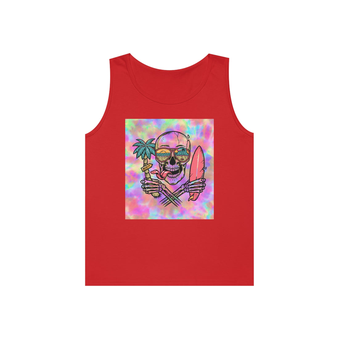 Tye Dye Skull Print Unisex Tank Top